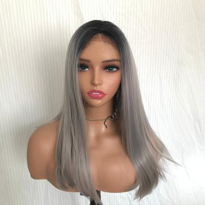 China Body Wave Lace Front Wig for Black Women BOB 1B/613 Dark Roots Honey Blonde Futura Fiber Synthetic Heat Resistant Free Parting for sale