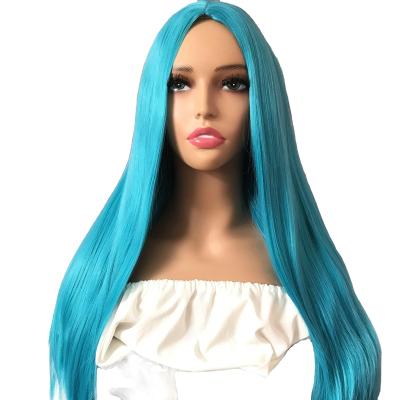 China Body Wave No Lace Cheap Price Long synthetic mechanism coloured wigs party Colors can be customized for sale