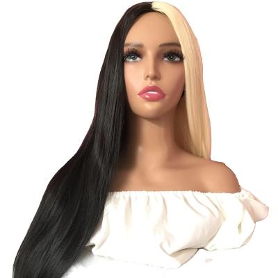 China Body Wave Black women's straight long wigs are made entirely with natural hair thread, heat-resistant wigs, and multiple colors for Hallow for sale