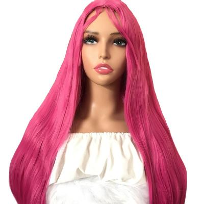 China Body Wave Black women's straight long wigs are made entirely with natural hair thread, heat-resistant wigs, and multiple colors for Hallow for sale