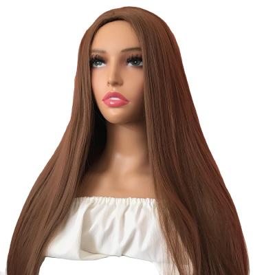 China Body Wave No Lace Cheap Price Long synthetic mechanism coloured wigs party Colors can be customized for sale