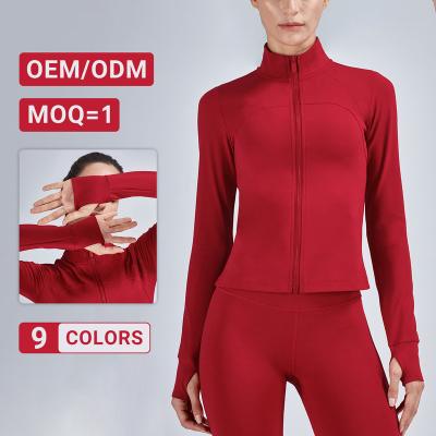 China Factory direct sales lulu long sleeve gym fitness breathable top wear yoga sports jacket for sale