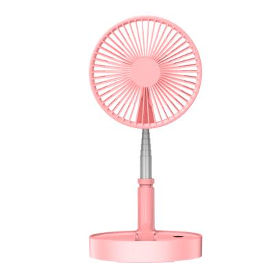 China Mini Extendable Hotel Table Stand Compact Foldable DC 5V 8 Hours Running Rechargeable Cooling Fan for sale