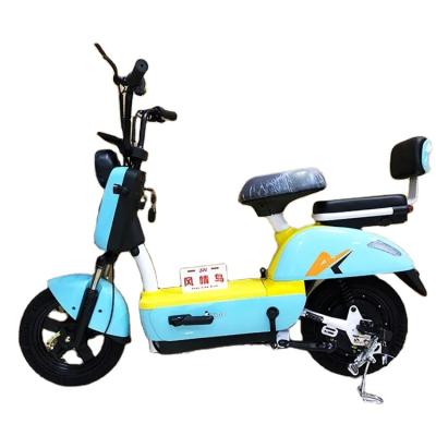 China Steel 14inch fashion double electric bicycle factory direct sales electric scooter 48V 350W power electric city bike for sale