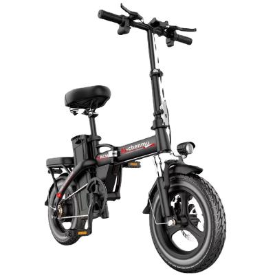 China Steel 2023 Hot Sale Mini Size Folding Electric Bicycle 400W 48V 14 Inch Electric City Bike Foldable Electric Bike mini electric bike for sale