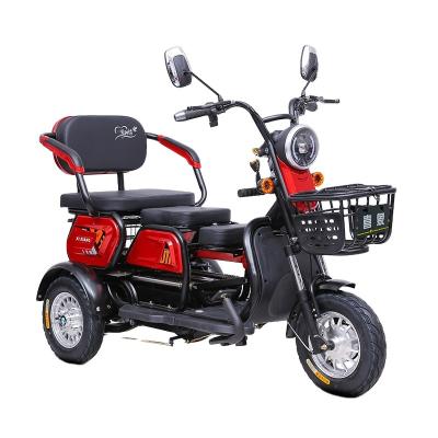 China Passenger Wholesale Mini Three Wheel Electric Delivery Tricycle With 2 Storage Baskets 3 Wheel Electric Tricycle 2 Seats Electric Scooter for sale