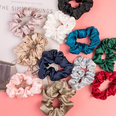 China Custom Hair Stain Wholesale Amazon Large Intestine Hair Ring 3.5cm Mulberry Rope Hair Tie Custom Heavy Silk Head Scrunchie for sale