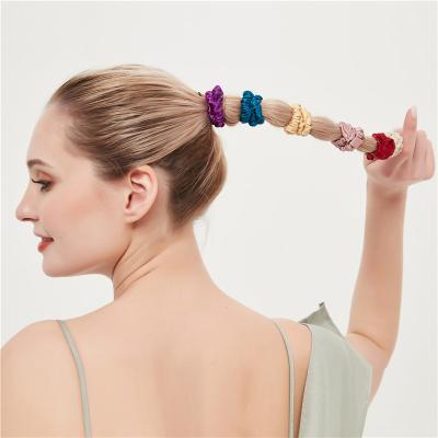 China Women's 100% All-match hair ring mulberry silk ponytail hair band women new bold 1.2CM silk hair hair band small real for sale