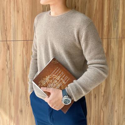 China Anti-wrinkle crew neck oversized sweater knit 100% pure cashmere men's sweaters 2021 RTS winter wool standard computer knitted 1pc/polybag for sale