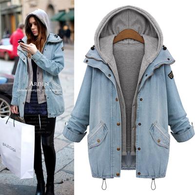 China High quality women's long denim jacket TONGYANG viable fashion new denim jacket for sale