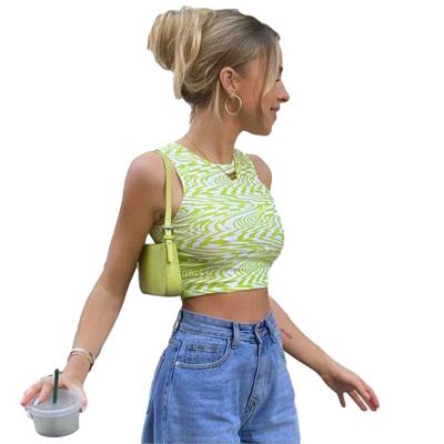 China 2021 Summer Fashion Casual Sleeveless Crop Top Women Anti-pilling Tops Skinny Tanks for sale