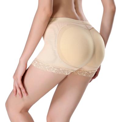 China Antibacterial Women Butt Lifter Shapewear Underwear Lace Boy Shorts Sponge Padded Body Shaper Butt Hip Enhancer Control Panties for sale