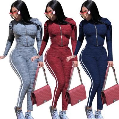 China Hot Selling Women's Anti-pilling Two Piece Suit Of Sliver Splice And Ear Wood Edge For Sports And Leisure 2 Piece Set Sexy Women for sale