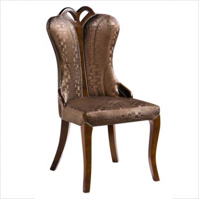 China (Others) Adjustable Wooden Chairs For Restaurants Luxury Vintage PU Leather Chair Dining Luxury Dining Chair for sale