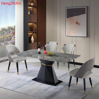 China (Other) Factory Price Adjustable Modern Marble Dining Table Restaurant Dining Table With 6 Chairs Dining Room Furniture for sale