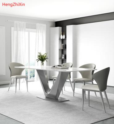 China (Other) Color Height Adjustable Customized Dining Table Set Modern Luxury Dining Table Furniture Marble Dining Table Set for sale