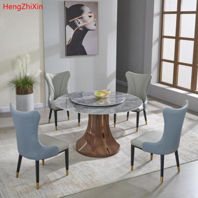 China Modern Dining Table (Other) Adjustable Dining Room Furniture Set Natural Marble 4 Seater And Round Dining Room Set for sale