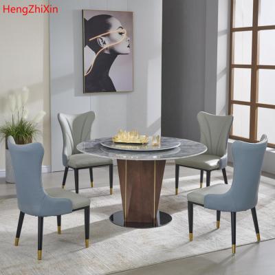 China (Others) Adjustable Modern Minimalist Design 6 Dining Chairs and Natural Dining Room Furniture from Comedor Redonda Mesa for sale