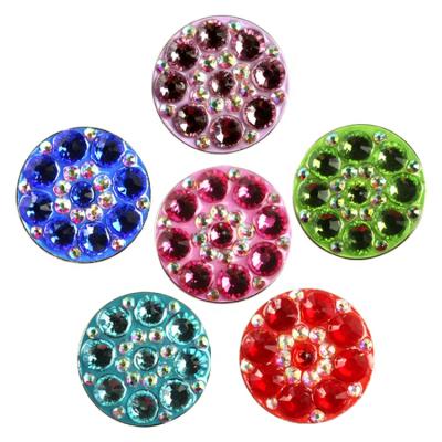 China Golf Event Golf Accessories Golf Ball Marker Promotional Gift Crystal Metal Golf Ball Marker for sale