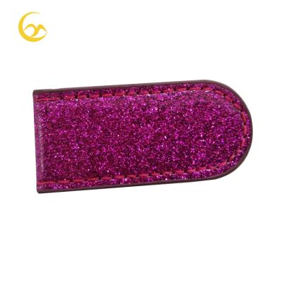 China PU Leather with Magnetic Bling PU Golf Hat Clip Glitter Golf Hat Leather Clip for sale