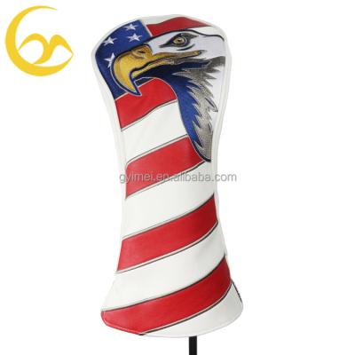 China PU Leather Modern Custom Logo Club Headcover Golf Embroidery Logo Driver Headcovers for sale