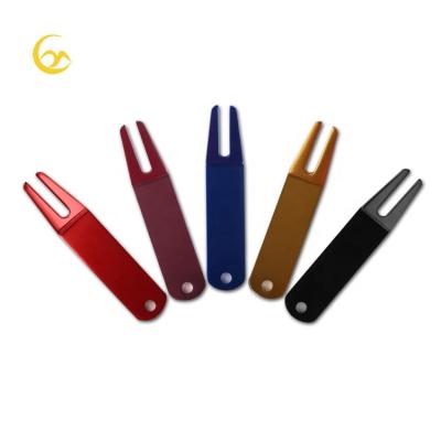 China Wholesale Golf Aluminum/Zinc Alloy Metal Bent Divot Repair Tool (could laser logo) for sale