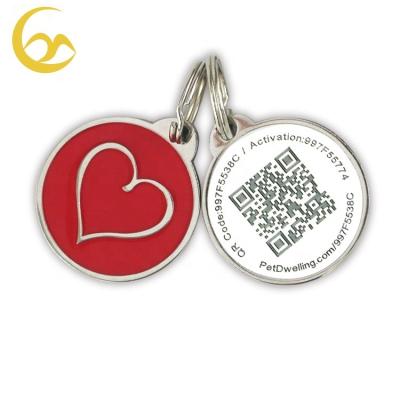 China Customized Factory Direct Round Shaped Collar And Leash Type QR Code Pet Tag With NFC Chip for sale