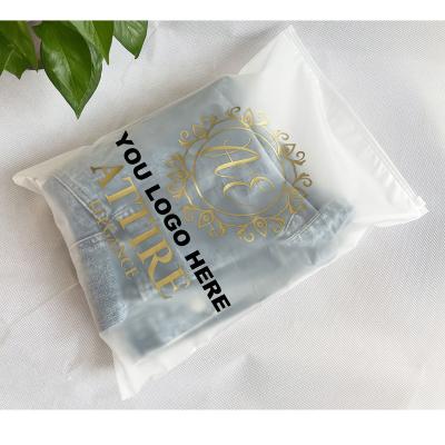 China 100 Customs Poly Matte Print Pe Zipper Zip Lock BIODEGRADABLE Frosted Plastic Packaging Bag For Clothes for sale