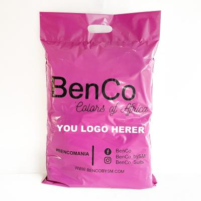 China 100 custom logo poly handle packaging mailing bag pink POLY mailing bags waterproof envelope self adhesive eco-friendly bag for sale