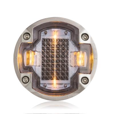 China G105 Flashing Round Embed Recessed Pavement Road Marker Light Aluminum LED Cat Eye Solar Road Stud Te koop