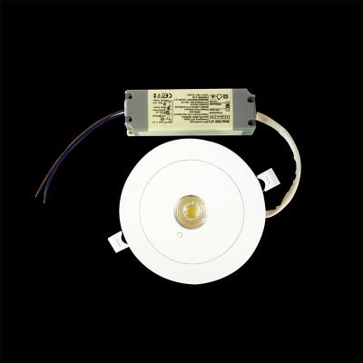 China 3W Ceiling Embedded White Plastic Down Light LED Emergency Downlight with Backup Battery for sale