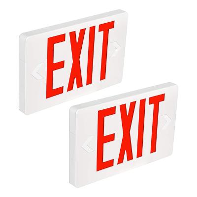 China ABS Plastic 120v 277v Fire Safety IP65 Battery Operated LED Emergency Exit Sign Light for sale