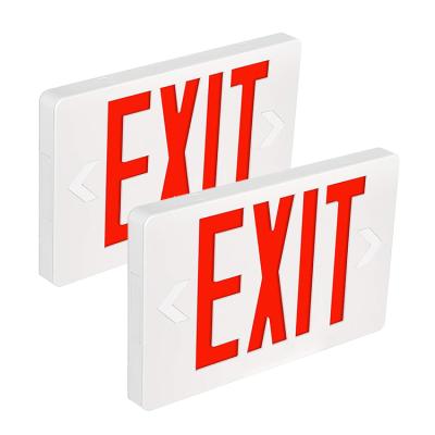 China 120V 277V Dual Voltage Outdoor Green Red Letter Pictorgram LED Emergency Light Exit Sign Te koop