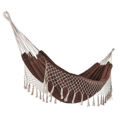 China Outdoor Indoor Living Hammock with Macrame Lace Fringe Tassel for sale