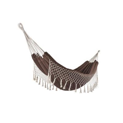 China YIYU Cotton Durable Indoor Outdoor Hammock with Macrame Fringe Tassel for sale