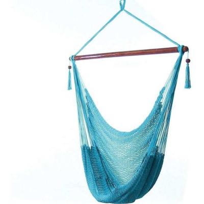 China Durable Hand Made Cotton Rope Large Camping Hammock With LOGO for sale