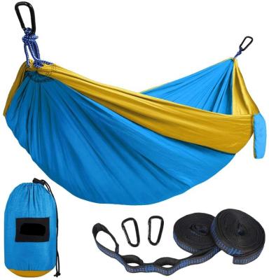 China Outdoor Furniture Lightweight Portable Softest Nylon Camping Hammock With Tree Straps for sale