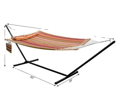 China Modern Double 2 Person Hammock Bed with Quilted Fabric Pad Hardwood Spreader Bar Hammock for Patio, Yard, Porch for sale