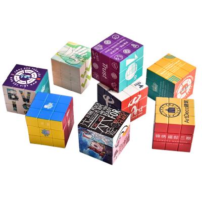 China Custom photo cartoon toy promo company advertising logo printing logo printing UV magic cube 3x3X3 puzzle custom photo for sale