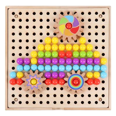 China Improve Child's Ability Manual Children Diffuse Nail Board Model Wooden Pegs Educational Puzzle Toys For Children for sale