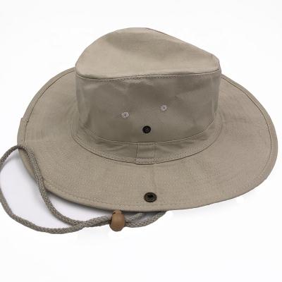 China Custom Stylish Designer Cowboy Bucket Hats With String Cheap Cotton Safari Sun Hat Fishing Hat For Adults for sale