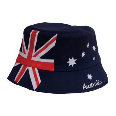 China Custom Print Pattern Australia Flag Fishing Hat Hat Hunting Men's Bucket Hats Ladies Cover Sun Advance Hat Wholesale for sale