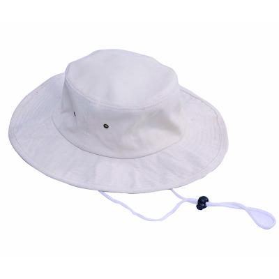 China Character Bucket Men's Wide Flat Cotton Boonie's Edge Fishing Safari Summer String Hat Cap for sale