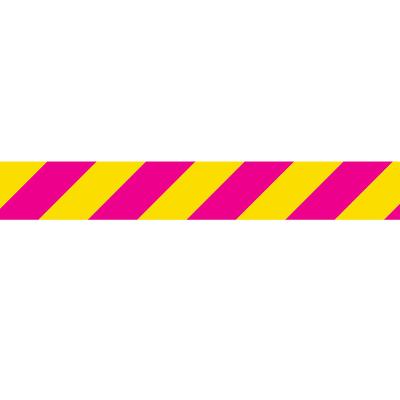 China High Strength Customized Cheap Yellow Pink Polyester Yarn Insulation Warning Safety Twill Stripes Tape for sale