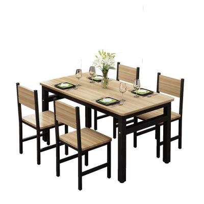 China Factory price living room furniture modern wood top frame metal table wooden tablecafe dining chairs and tables for sale