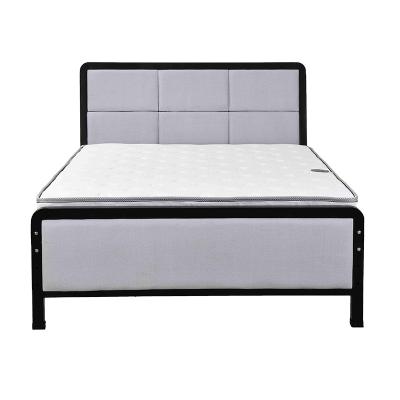 China (Other) Customized Classic Style Bedroom Furniture Gray Upholstered Bed Gray Fabric Adjustable Metal Platform Bed View for sale