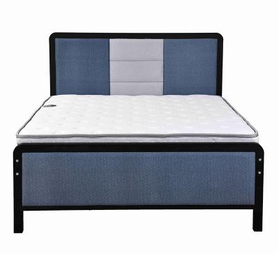 China (Other) Gray Queen Size Home Adjustable Modern Upholstered Bed Steel Frame Headboard and Metal Frame Fabric Platform Bed for sale