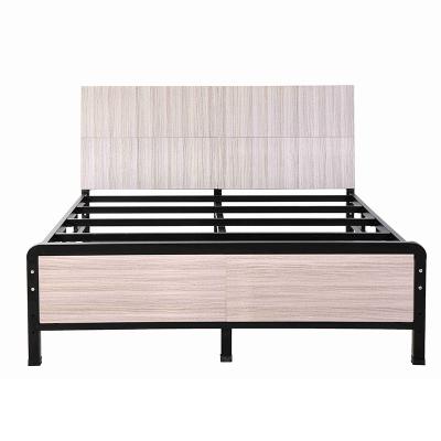 China (Size) HZX Home Furniture Bedroom Adjustable Metal Frame With Modern High Density Headboard Double Bed Frame for sale