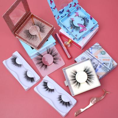 China Best Thick Natural Mink Eyelashes Bulk Custom 3d Faux Silk Eyelashes With Custom Eyelash Packaging for sale