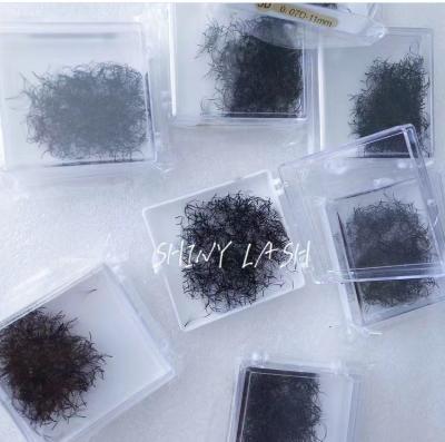 China High Quality Natural Premade Long Fans 5d Loose Russian Volume Lashes Heat Glued 10d 0.07 Korean Black Eyelashes Bulk for sale